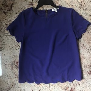 Scallop lined blouse